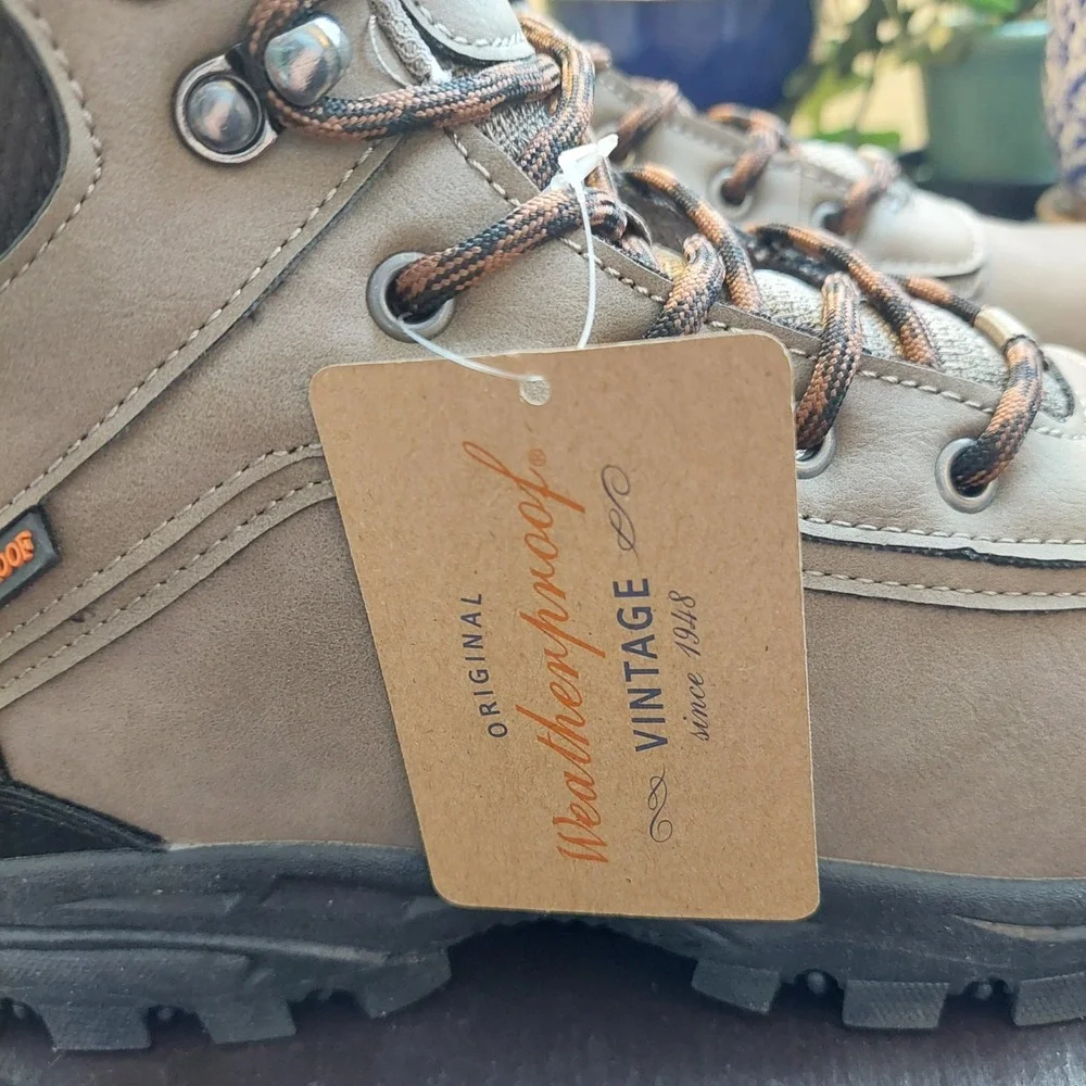 NEW! Original Weatherproof Vintage Men's Jace Hiker Boots Taupe Size 9M